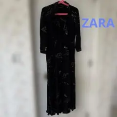 美品✨【ZARA 】花柄ロングワンピース L