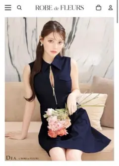 美品】DEA. by ROBE de FLEURS ツイードドレス ネイビー - メルカリ