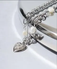 ハート　ネックレス　シルバー