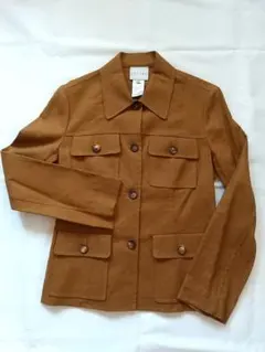 『新品未使用』セリーヌ テーラードジャケット麻シルク混フランス製38（M） セリーヌ テーラードジャケット ウール ネイビー レディース