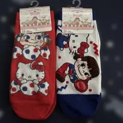 ペコちゃん ハローキティ ソックス 2足セット 23-25cmのサムネイル