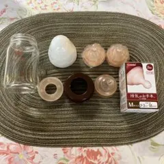 Combi 哺乳瓶(使用済)・テテオ乳首 Mサイズ 2個入(未使用)セット
