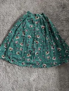 AZUL by moussyフラワープリント グリーン フレアスカート Mサイズ