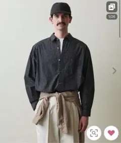 「Steven Alan」 ポプリン トリプルチェック レギュラーカラーシャツ
