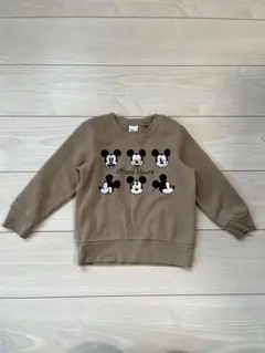 ミッキーマウス トレーナー 100cm ベージュ