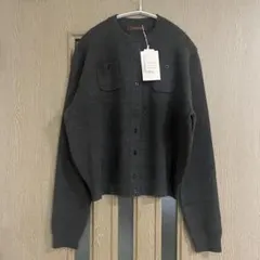 新品未使用　CABaN コットンカシミヤ クルーネックカーディガン チャコール