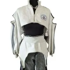 SALE‼️カットアウトスリーブ グレー スウェット