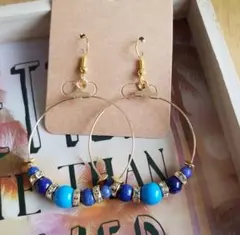 ゆらゆらピアス。:°ஐ♡*ブルー　No.24