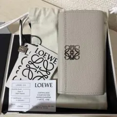 LOEWE ロエベ アナグラム スクエア 8ccウォレット ペブルグレイン