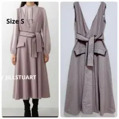 美品　ジルスチュアート　パイピングツイードワンピース　ミモレ丈　フレア　Ｖネック