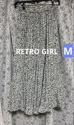 レディース RETRO GIRL ダルメシアン プリーツロングスカート M