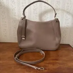美品 フルラ シエナ ホーボー ワンショルダーバッグ 2way シボ革 ベージュ