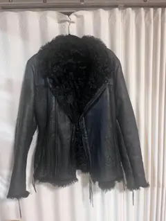 SCHORL ムートンライダースジャケット 裏ボア フライトジャケット