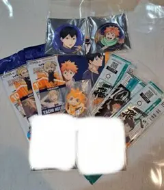 ハイキュー　日向　影山　グッズセット　スクエア缶バッジ　横断幕 コスモワールド