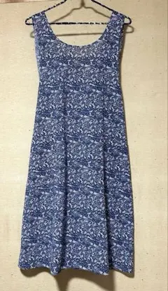 大人エプロン　エプロンドレス風　レース柄(ボーダー)