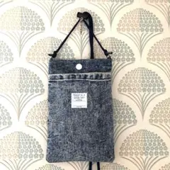 ハンドメイド スマホショルダーバッグM ジーンズリメイクシンプルデザインA