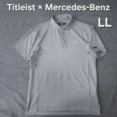 Excellent condition Titleist x Mercedes-Benz all-over print short-sleeved golf polo shirt, gray, size LL.
