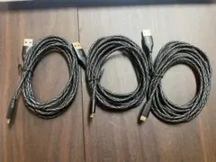 新品 未使用 3本セット 2M Micro USB ケーブル 急速充電 バンド付