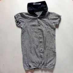 【コムサデモード】　モノクロセーラーカラー　2wayロンパース　50－70ｃｍ