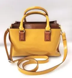 トガリア レイヤー 2WAY ミニ ハンドバッグ ショルダーバッグ イエロー系