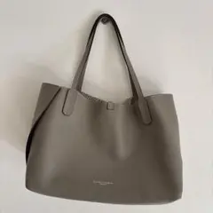 使用感なしGIANNI CHIARINI グレーベージュレザーバッグ