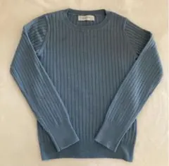 URBAN RESEARCH リブ 長袖ニット ライトブルー くすみブルー