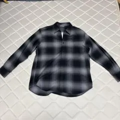 グレー ブラック チェック 長袖シャツ Lサイズ
