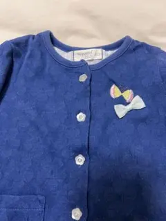 ビケットクラブ カーディガン 80 ネイビー　リボン