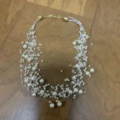 パール風  パーティー ネックレス