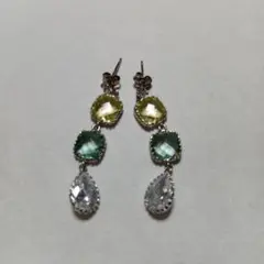 マルチカラー ストーン ドロップピアス