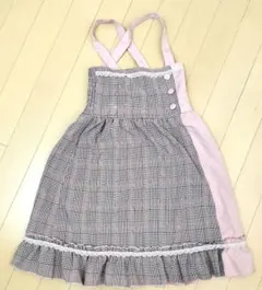 アクシーズファムキッズ　バイカラー チェック柄 ワンピース 130