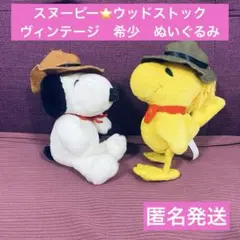スヌーピー　ウッドストック　ぬいぐるみ　ヴィンテージ　カウボーイ　レア　希少