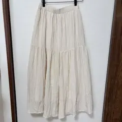ロングスカート アイボリー ティアード　✳︎ ディスコート