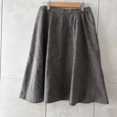 as know as pinky ネップツイード フレアスカート グレー F