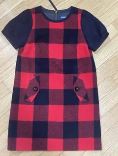 [訳あり]Burberry トップス膝丈チュニック　赤チェック柄　38 可愛い系