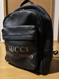 【美品】GUCCI レザー　リュック　ブラック