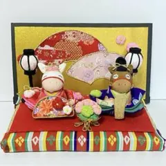 ちりめん細工 馬のお雛様 雛飾り ハンドメイド コンパクト 縁起物