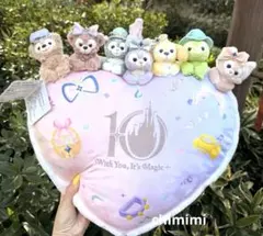 上海ディズニー　開園10周年記念　ダッフィーフレンズハートクッション抱き枕