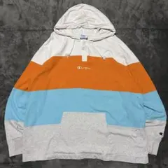 チャンピオン　パーカー　フーディ　オーバーサイズ　刺繍　古着