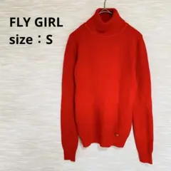 FLY GIRL フライガール タートルネックリブニット オレンジ S 1771