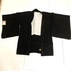 【未使用】羽織　絹100% 着物羽織　黒　未使用しつけ糸付き