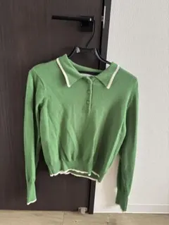 AS KNOW AS plus グリーン ポロシャツ ニット