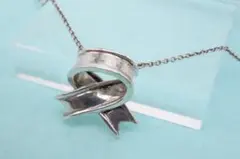 TIFFANY&CO ティファニー ボウ リボンネックレス シルバーSV925のサムネイル