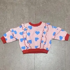 しまむらコラボ juo airi ハート柄 フリルトレーナー 90