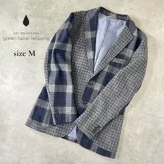 【UNITED ARROWS】パッチワークチェックウールテーラードジャケット｜M