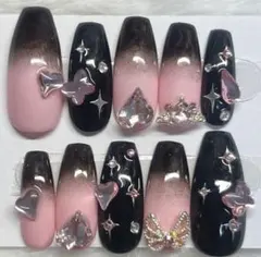 ㊴ 現品 Y2Kネイル ネイルチップ ピンクネイル ギャルネイル ギャルネイル