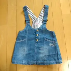 メゾピアノ　デニムスカート　ジャンバースカート　90