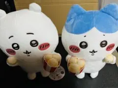 【圧縮なし】ちいかわ ハチワレ ポップコーン いっしょにたべよ　ぬいぐるみのサムネイル
