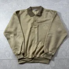 90s シティボーイ ポロニット スウェット 短丈 グレージュ 短丈 グランジ