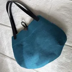❤️麻のお着物bag セルリアンブルー